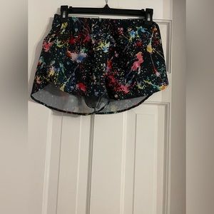 Splatter paint athletic shorts
